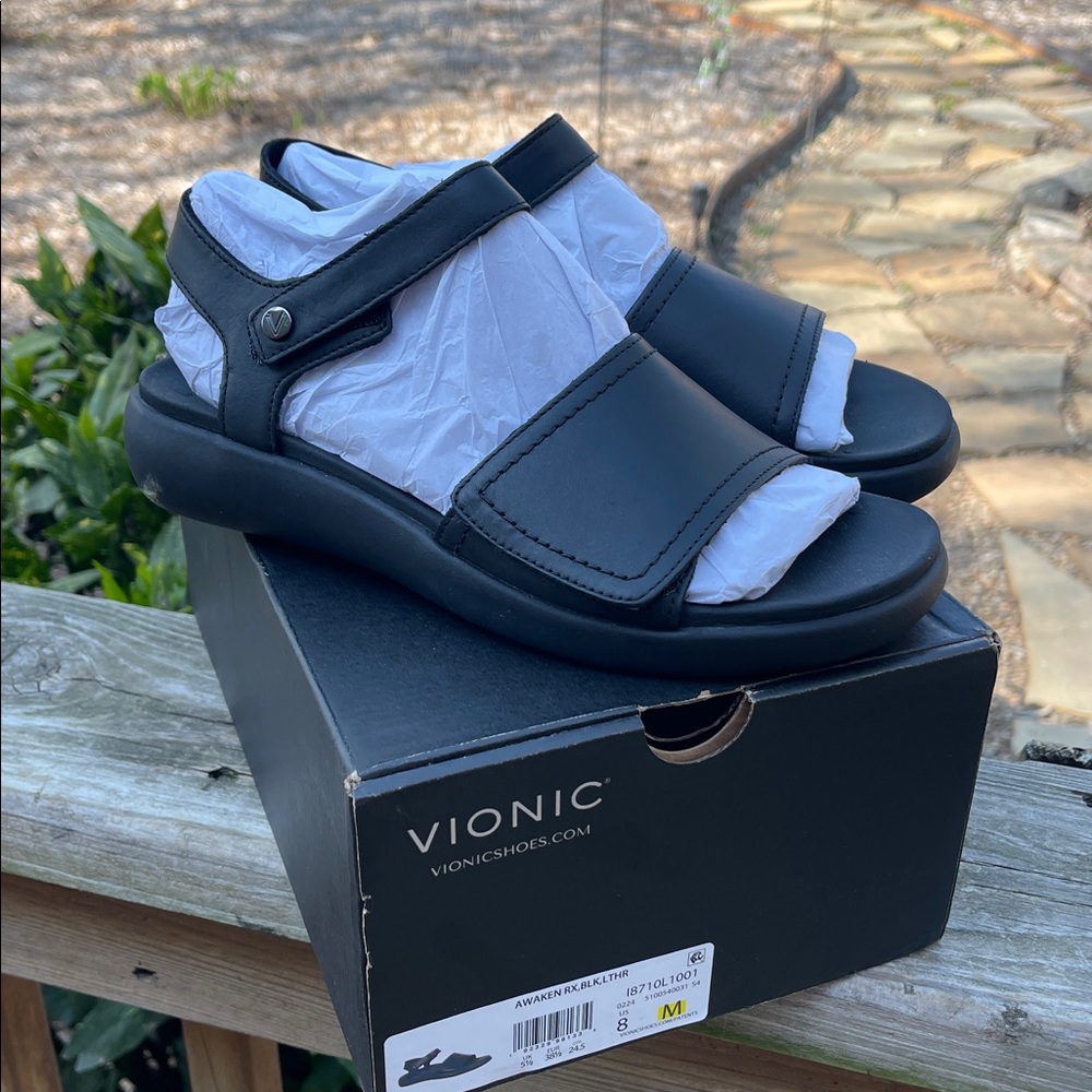 Vionic Women's Awaken Recovery Sandals Black-Size 8-New
